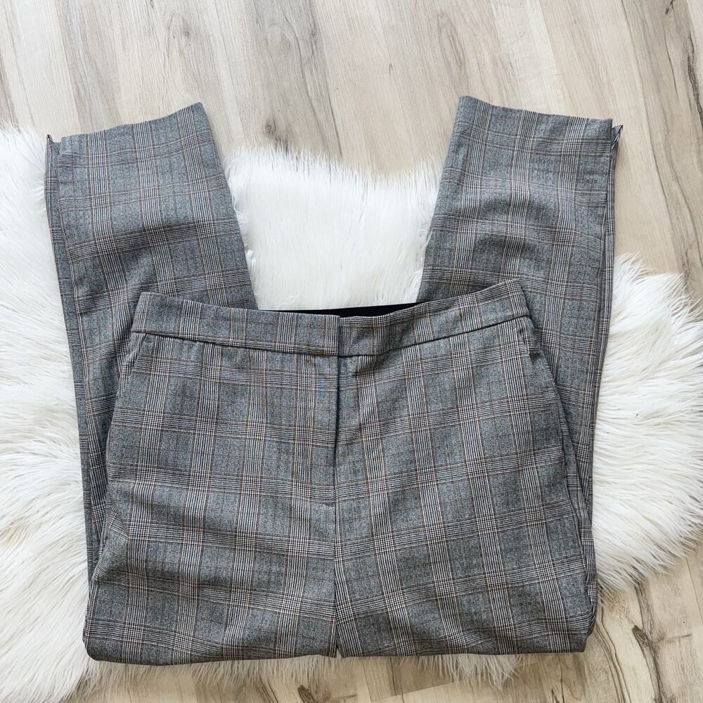 Zara Plus Size Plaid High Rise Trousers XXL CP Grey